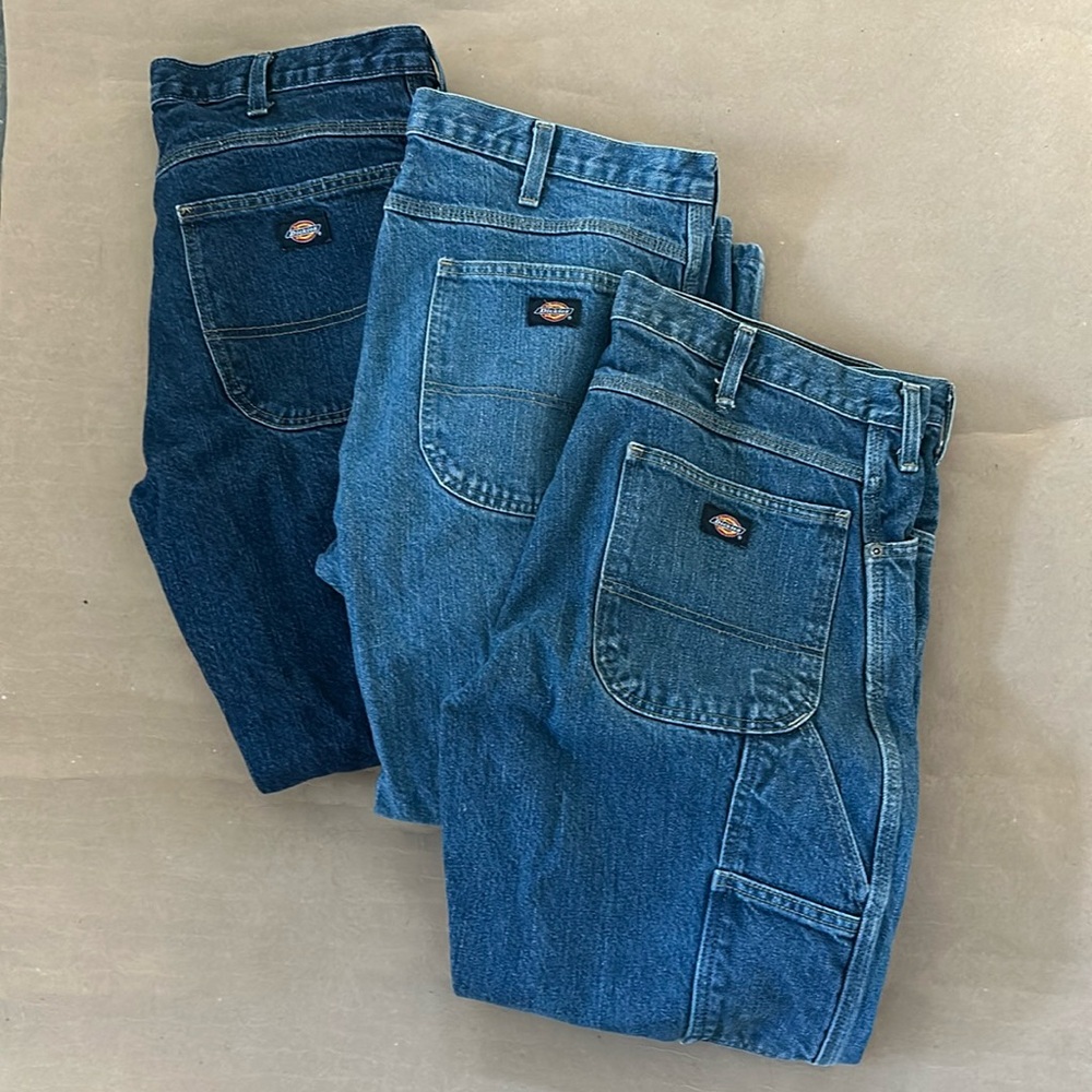 Lot of 3 Dickies Denim Carpenter Jeans 34 x 30
